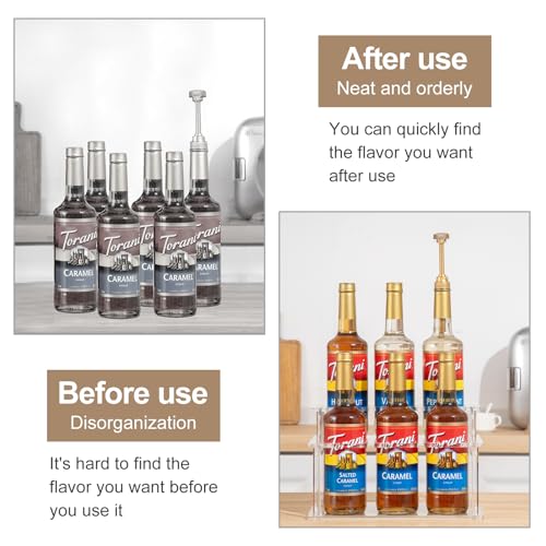 2-Tier Acrylic Coffee Syrup Organizer Rack - 6 Bottle Countertop Stand