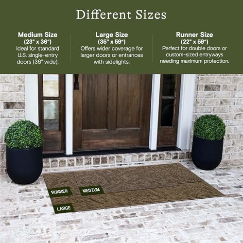 Heavy Duty Indoor Outdoor Door Mat, 23x36 Inch All-Weather Entrance Rug
