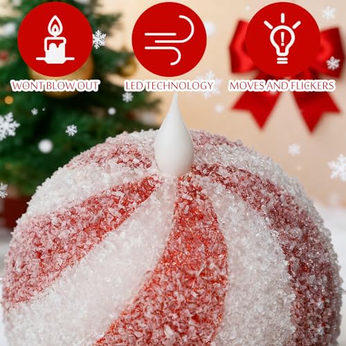Baquler 2 Pack Christmas Flameless Candles - Indoor Holiday Decor