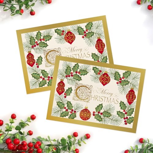 Masterpiece Studios Antique Christmas 15-Count Card Box with Gold Foil Envelopes (7.87 x 5.62)