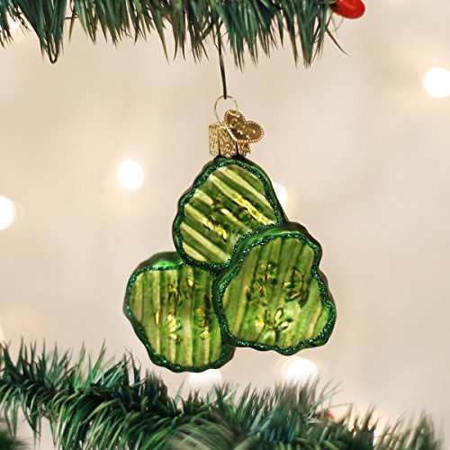 Pickle Chips Glass Christmas Ornament Hand-Painted Holiday Decoration