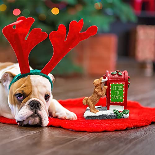 Miniature Puppy Letter to Santa Christmas Village Figurine Ornament