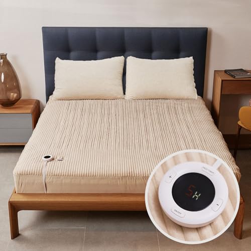 Electric Heated Mattress Pad Twin Size with 6 Heat Settings