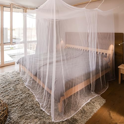 White Bed Canopy Mosquito Net with Side Opening (75 x 35 x 63 Inch)