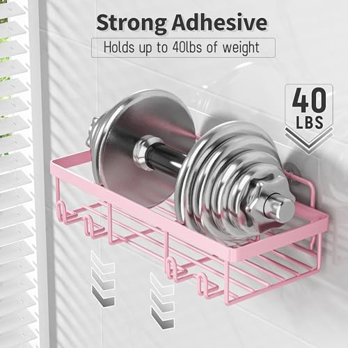 Liuoud 5-Pack Pink Shower Caddy Stainless Steel Wall Organizer