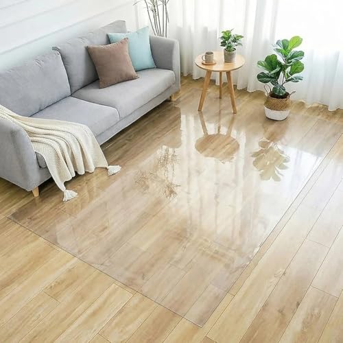 Heavy-Duty Clear PVC Floor Protector Mat for Hardwood and Carpet