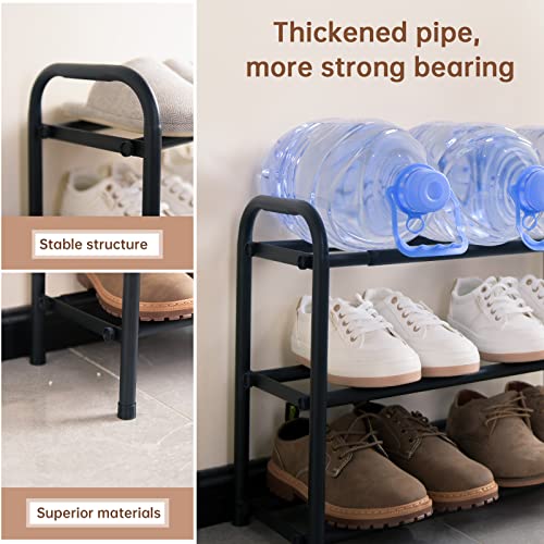 Expandable 3-Tier Metal Shoe Rack - Adjustable Entryway Shoe Organizer