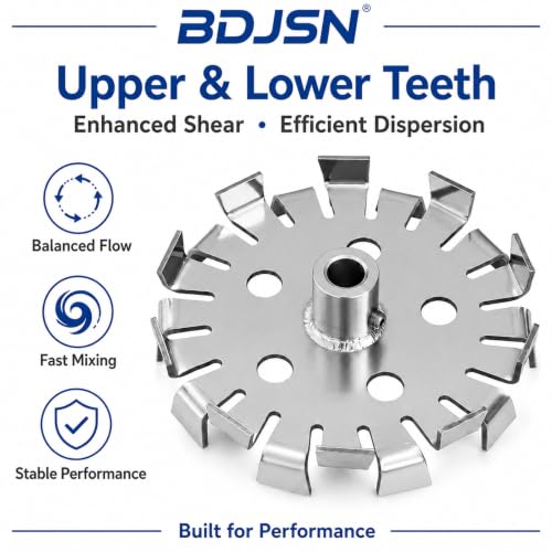 BDJSN 220mm Stainless Steel Disperser Mixer Blade with 15mm Bore for IBC & Tank Mixers