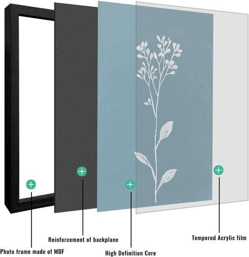 JIMUJIA Minimalist Plant Wall Art Set - Modern White Designs on Light Green, Blue & Pink | 4-Piece Framed Decor (12x16 Inch)