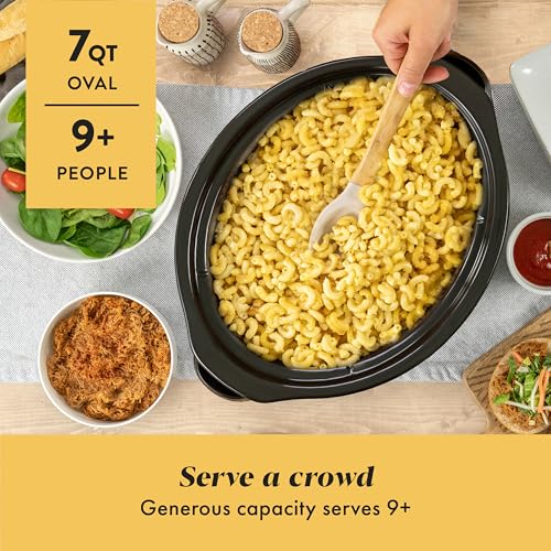 7-Quart Manual Slow Cooker with Removable Stoneware Insert, Stainless Steel