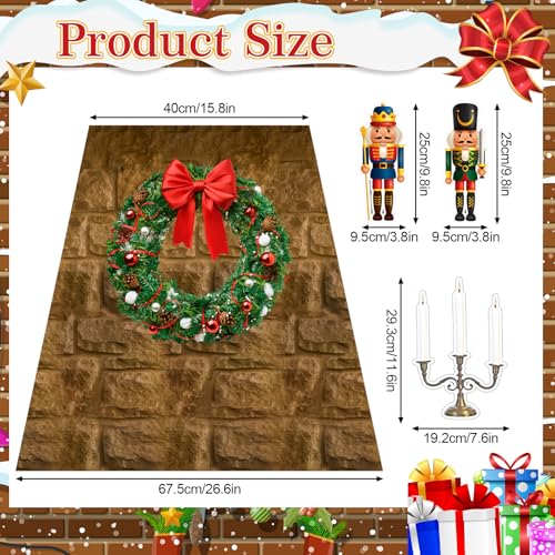 Fullhawl Farmhouse Brown 3D Cardboard Fireplace Prop Christmas Decor