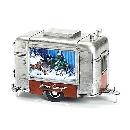 Roman Inc. Christmas Snow Globe with LED Lantern and Holiday Figurines, 6-Inch