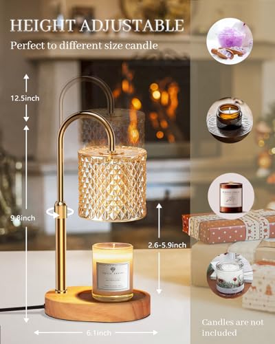 Candle Warmer Lamp with Timer & Adjustable Height for Home Fragrance