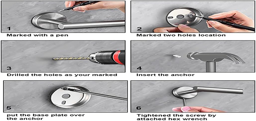 Toptowel 10sets Towel bar Sets, Includes 2Pcs 23.6 inch Towel bar,2Pcs Towel Hook,2Pcs Towel Ring,2Pcs Toilet Paper Holder-Matte Black