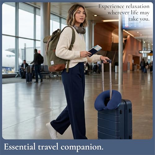 Lightweight U-Shaped Memory Foam Travel Neck Pillow - Blue