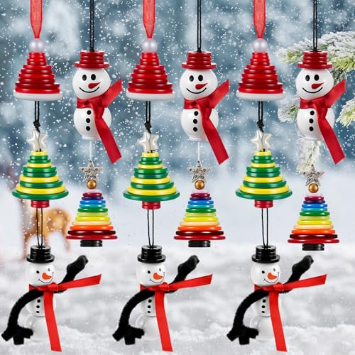 Soulchen 15 Sets Christmas Button Ornaments Snowman Santa Tree Crafts Decor