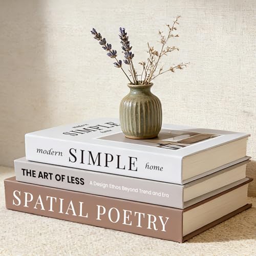 3-Piece Decorative Faux Book Set for Coffee Table and Shelf Decor