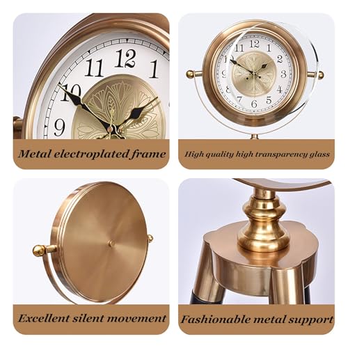 Triangle Floor Clock - Silent Metal Grandfather Clock with Tripod Stand