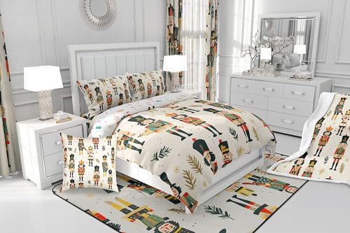 Feelyou Merry Christmas Bedding Set Twin (2 Pieces) Red Yellow Black – Twin Size, No Comforter