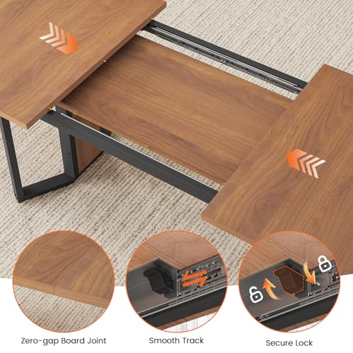 5-Piece Extendable Dining Table Set with 4 Cushioned Chairs, 63-Inch