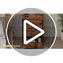 Tall Nightstand with Charging Station, 3 Drawers, Shelves & LED Lights