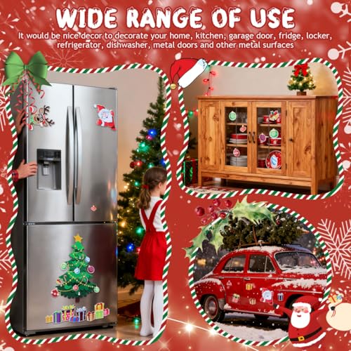 MAGICLULU Christmas Tree Refrigerator Magnet - Festive Holiday Magnetic Sticker, Waterproof & Reusable, 19.68 x 11.81 Inches