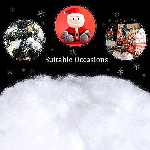 Ruisita 2-Pack Christmas Fake Snow Decor - 1000g Polyester Snow Blanket for Craft & Tree 2 x 500g