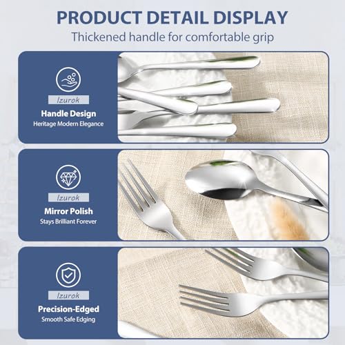 24-Piece Stainless Steel Flatware Set - 12 Forks and 12 Spoons