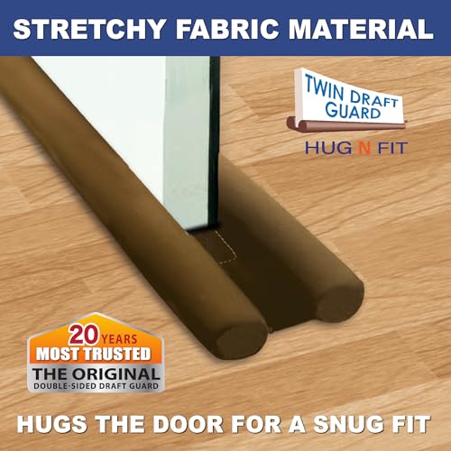 Dual Door Draft Stopper - Water Repellent Insulator, Fits 28-36 Inches