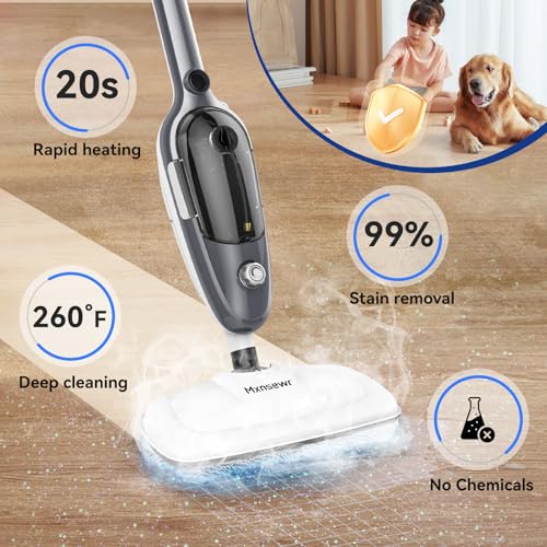 All-in-One Steam Mop and Handheld Steam Cleaner with 11 Accessories