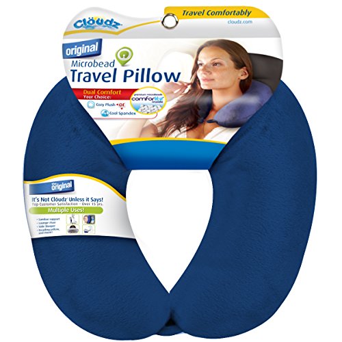 Dual Comfort Microbead Travel Neck Pillow - Soft Plush & Cool Spandex