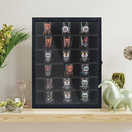 12x16 Shadow Box Display Case with 5 Adjustable Shelves and Hinged Door