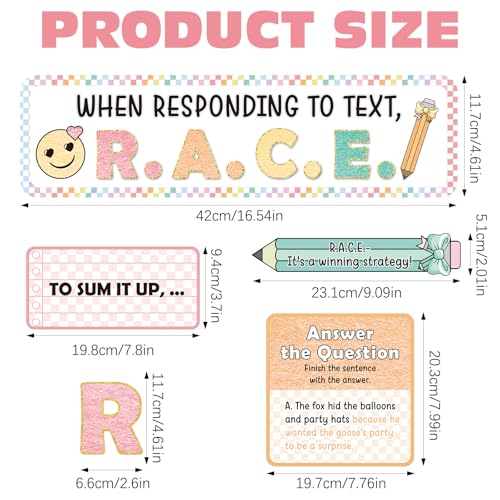37-Piece Pastel Checkerboard RACES Writing Strategy Bulletin Board Set