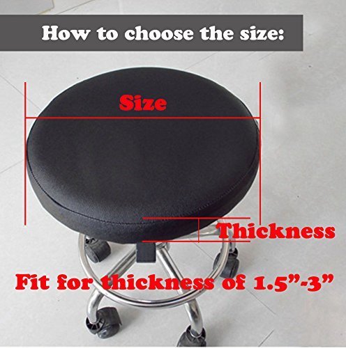 2PC Waterproof PU Bar Stool Covers - Anti-Slip Round Seat 17.5 Inch