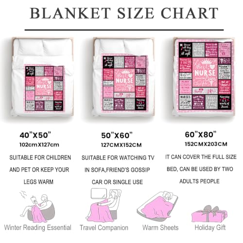 Nurse Gifts Throw Blanket 80x60 Inches for Nurses Appreciation Nurse's Day Graduation Christmas IDOUBEL
