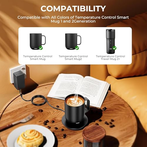 OatXtorpor Charging Coaster for Temperature Control Smart Mug - Compatible with Emb BER 1 & 2 Generation, Black