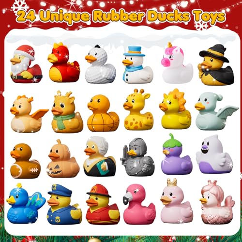 Rubber Duck Advent Calendar - 24 Day Christmas Countdown Bath Toys