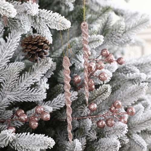 Canlierr Rose Gold Christmas Ornaments Set - 145 Pieces Shatterproof Holiday Decor