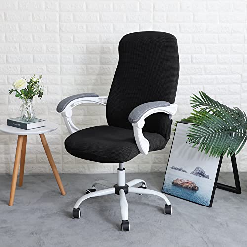 Extra Large Stretch Office Chair Cover - Black, Washable & Water-Resistant