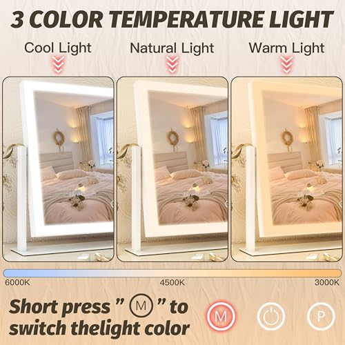 FENNIO Vanity Mirror with Lights 13'' x 17'' Makeup Lights,Vanity