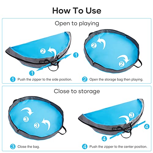 2-in-1 Toy Storage Bag and Play Mat for Building Blocks - Portable Zipper Bag