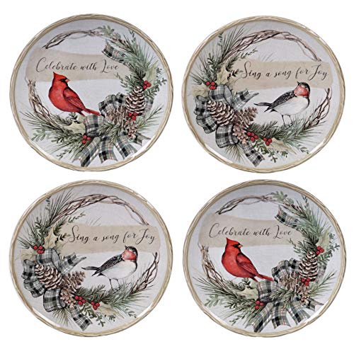 Certified International Holly and Ivy 9-Inch Salad Plates Set of 4 Medium Design
