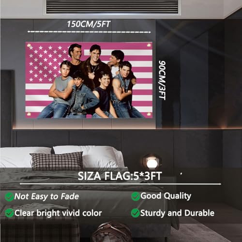 Pink American Flag Tapestry Banner - 3x5 ft Dorm Decor with Grommets