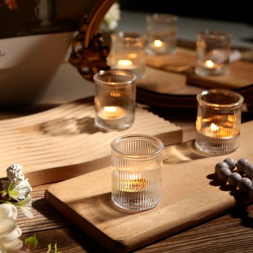 Uniteland 36 Pack Clear Votive Candle Holders for Fall & Christmas - Style 2