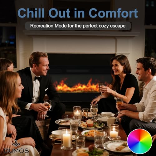 42 Inch Electric Fireplace Wall Mounted Recessed Space Heater Remote