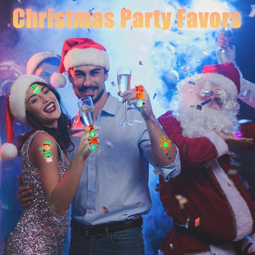 3D Christmas Light Up Rings - Kids Party Favors & Holiday Gifts