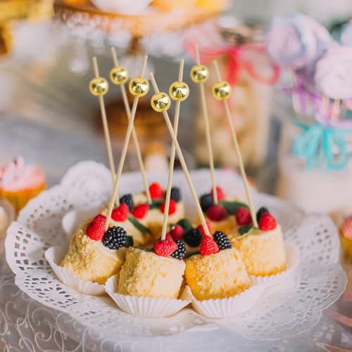 Gold Cocktail Picks 1000 Pieces - Elegant Appetizer Skewers for Drinks & Parties