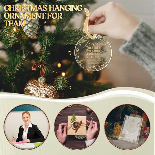 Kasyat 80-Set Christmas Team Ornament Gifts for Colleagues – Acrylic Ornaments + Cards + Bags