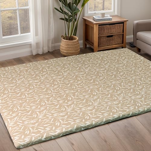100% Cotton Futon Mattress Cover - Twin Size Washable Floor Mat Protector