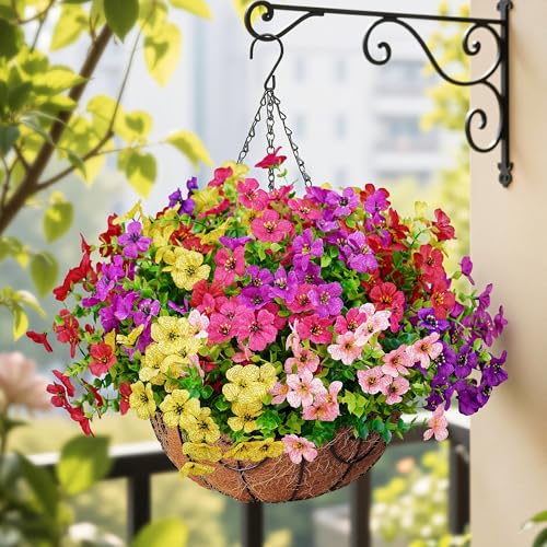 Outdoor Artificial Flowers - 12 Bundles UV Resistant Fake Silk Daisies